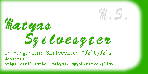 matyas szilveszter business card